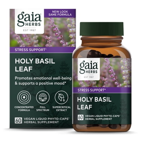 Gaia Herbs Holy Basil Leaf 60 Vegan Caps