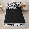 thumbnail image 4 of Manfei Playful Cat Zipper Twin Comforter Sets with Fitted Sheet and 2 Pillowcases, Cartoon Kitten Zipper Bedding Set, Black White, Black Reversible, 4 Pieces, 4 of 7
