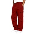 thumbnail image 4 of Hvarlaun Kids Sweatpants Cargo Jogger Pants for Boys and Girls with Pockets, Elastic Waist Drawstring Loose Straight Leg Casual Activewear, Sizes 4-15 Years, 4 of 7