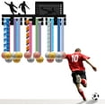 thumbnail image 7 of Football Medal Holder Display Soccer Medal Hanger Wood Rack Wall Mount Decor Wooden Sports Medal Organizer for Hanging Medals Athlete Competition Awards Storage 15.7 x 5.9 Inch-Football, 7 of 7