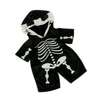 Plush Gear Skeleton Costume for 14"-18" Stuffed Animals – Halloween Dress Up Outfit with Bones Design