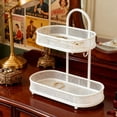 thumbnail image 6 of FVDPWYE Cosmetic Holder Standing Shelf, Makeup Organiser, 2 Tier Skincare Organiser, Bathroom Countertop Organizer for Kitchen Vanity White, 6 of 9