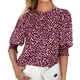 thumbnail image 4 of ICHUANYI Clearance Fashion Women's Summer Round -Neck Short Sleeve Sexy Top Blouse(Wine, M) ICHUANYI WER2023080701866, 4 of 6