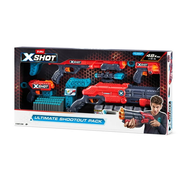 XSHOT Excel Ultimate Shootout Pack (4 Blasters 48 Darts, 6 Cans