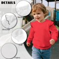 thumbnail image 6 of Uorisanigo Sweatshirt for Girls Ruffle Shoulder Long Sleeve Crew Neck Light Red Pullover Sweater Tops Soft and Comfortable Pullover Top Size 5-6, 6 of 7