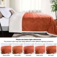 thumbnail image 3 of BNM Fleece Sherpa Reversible Lattice Blanket, Twin, Rust, 3 of 8