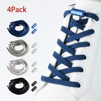 X Xhtang 4 Pairs No Tie Shoelaces Elastic Lock Fast Lacing Lazy Lace Adult Kids Sport Sneakers Shoe Strings Shoe Laces Men Women Lock Quick Lazy Laces,White Black Blue Brown