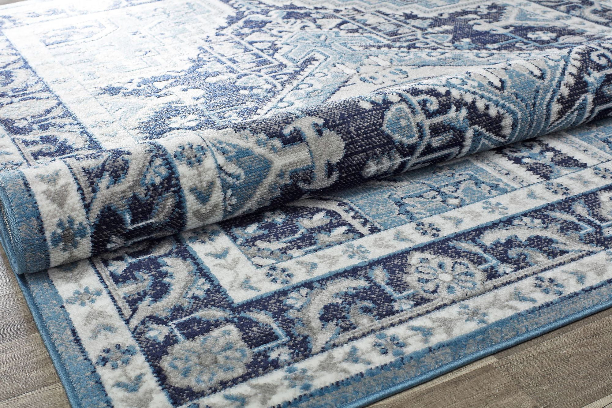 Freida FY15A Midnight Blue Vintage Farmhouse Dark Blue Area Rug, 2'6"x4'