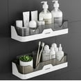 thumbnail image 4 of 1-Set Wall Mounted Corner Shower Caddy, Adhesive Bathroom Organizer Shelf, No Drill Floating Storage Rack for Toiletries, Shampoo and Shower Essentials TIKA, 4 of 12