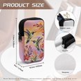 thumbnail image 6 of SEANATIVE Double Eyeglasses Case Neoprene Zipper Sunglasses Pouch Shockproof Glasses Case Anti-Scratch Lightweight Eyewear Pouch for Two Pairs of Glasses, Hummingbird Floral Violet Orange, 6 of 7