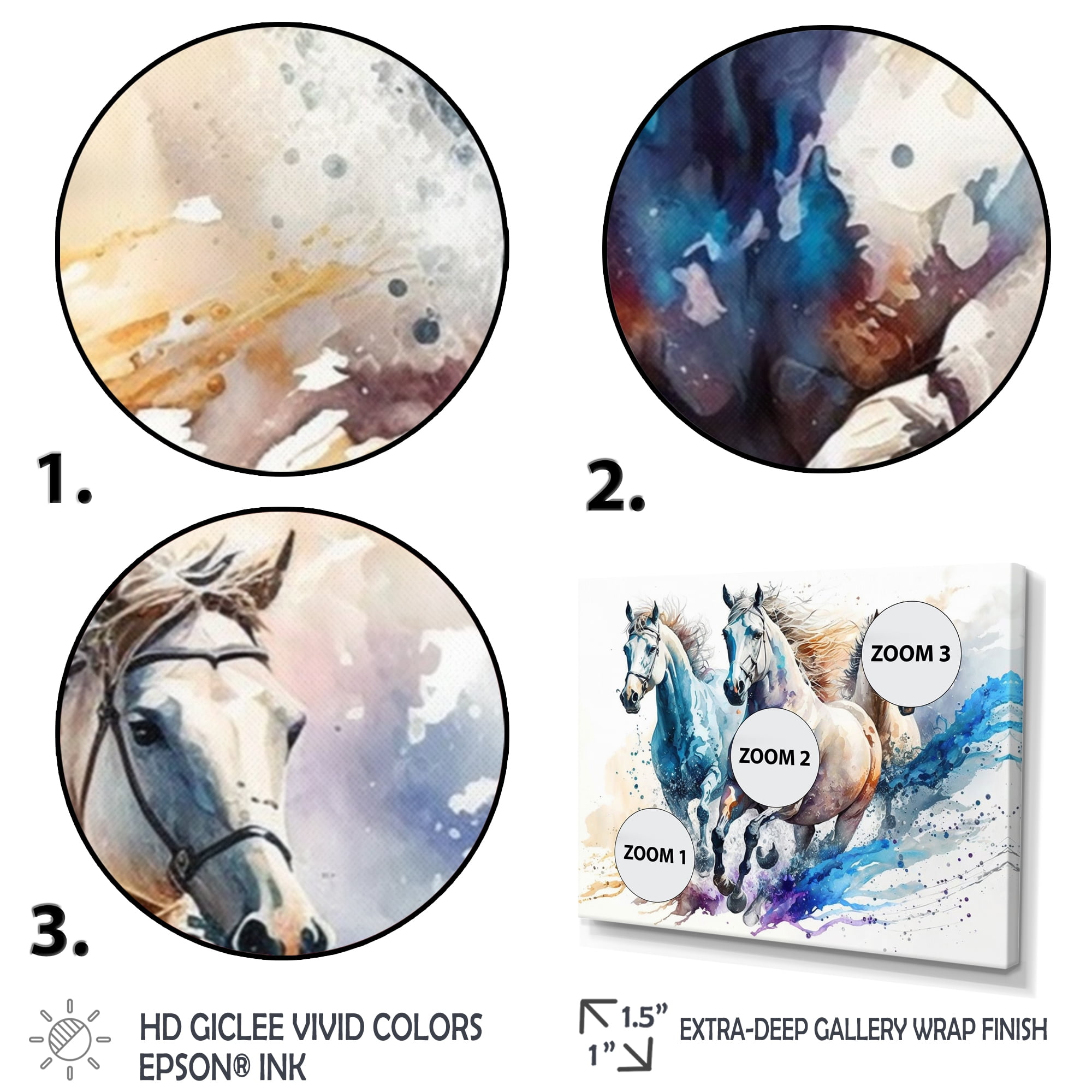 Designart Herd Of Horses Running IV Canvas Wall Art