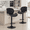 Black, variant on CONCETTA Set of 2 Swivel Bar Stools, Adjustable Height Modern Faux Leather Barstools Counter Bar Chairs with Backrest for Kitchen Island & Home Bar, Gray