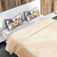 thumbnail image 5 of Yayeee Pillowcase Queen Size Set of 2 Satin Wrinkle Resistant Envelope Pillow Case, Red Japanese Floral Pattern, 5 of 8