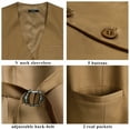 thumbnail image 4 of HISDERN Men's Suit Vest Business Formal Dress Waistcoat Vest with 3 Pockets for Suit or Tuxedo Khaki, 4 of 7