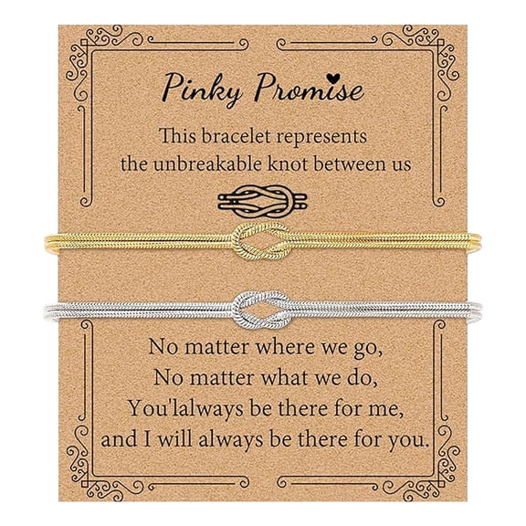 Couples Pinky Promise Love Knot Bracelets Matching Soulmate Friendship Infinity Jewelry