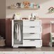 thumbnail image 4 of Qinaqin 43.3-Inch Pequeño de Profundidad Madera cm Anchoardrobe Gabinete con Puerta 4 Cajones y Alturaanging Rod Blanco Profundidadresser para Dormitorio Laundry Sala, 4 of 7
