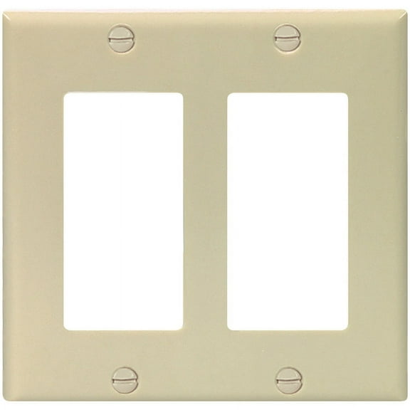 Cooper Wiring Devices 2152V 2-Gang Decorator GFCI Rocker Switch Wall Plate, Standard Size, Thermoset Plastic, Ivory (Pack of 10)