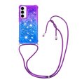 thumbnail image 1 of Funda para Samsung Galaxy A55 5G Brillantina Líquida Divertida Reluciente y con Cristales en Movimiento Cuerpo Cruzado con Cordón Ajustable, 1 of 5