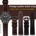 thumbnail image 2 of Correa de reloj de cuero vintage esmerilado para CITIZEN Three Eye Chronograph CA0690/CA0695-17E CA0617-11E Correa de reloj para hombre 20 22 mm, 2 of 5