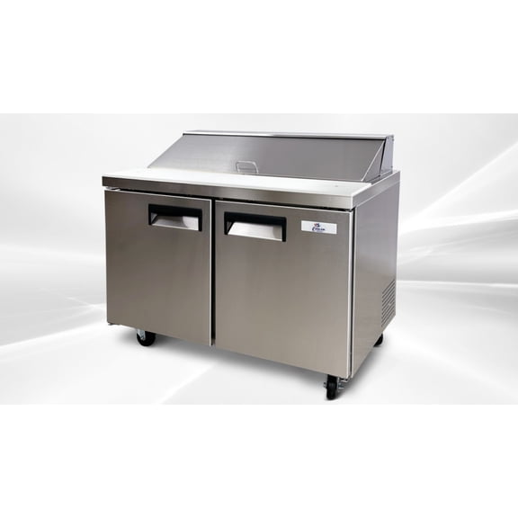 46.75 in. W 9.5 cu. ft. Commercial Mega Food Prep Table Refrigerator Cooler in Stainless Steel
