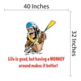 thumbnail image 4 of Animal Wall Decals for Boy's Bedroom - Monkey in a boat wearing a helmet Wall Sticker Decal With Easy Installation Instructions Bedroom Wall Sticker - Size: 40 In x 32 In, 4 of 5
