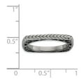 thumbnail image 2 of 2.25mm 925 Sterling Silver Ruthenium plating Stackable Polished Black Plate Square Ring Size 7 Stackable Ring for Women, 2 of 2