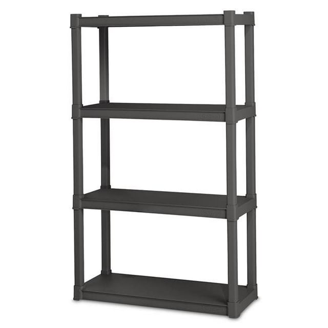 4 Shelf Unit, Flat Gray Shelves & Legs