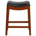 thumbnail image 5 of Flash Furniture 26'' High Backless Light Cherry Wood Counter Height Stool with Black LeatherSoft Saddle Seat, 5 of 5