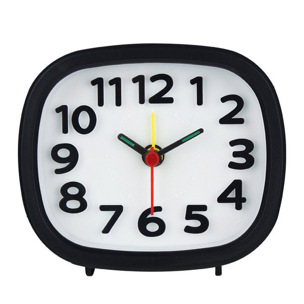 Cama rectangular compacta, reloj despertador con pitido de cuarzo, bonito y portátil, para viaje