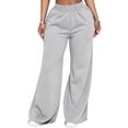 thumbnail image 3 of Stralyhd Womens Sweatpants Wide Leg Baggy Pants High Waist Workout Casual Fall Pants with Pockets Light Gray XL, 3 of 5