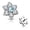 Aqua, variant on MoBody 14G Clear CZ Flower Dermal Anchor Top Surgical Steel Internally Threaded Dermal Anchor Body Piercing Top (AB)