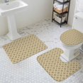 thumbnail image 3 of Khaki White Plaid Bathroom Rugs Set Abstract Khaki Morocco Texture Non Slip Absorbent Soft Bath Mats 3 Piece Set with Bathroom Rug, U-Shaped Floor Mat, Toilet Seat Cover Large Size, 3 of 9