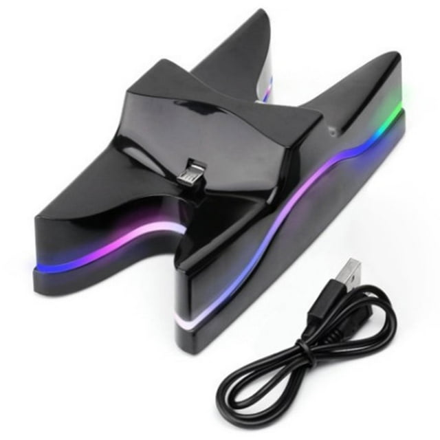 3-in-1 Dual Charging Color Handle Station for Controllers with LED Light and Storage Function