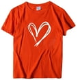 thumbnail image 2 of Idoravan Valentines Day Shirts for Women Love Heart Women Pullover Color Printing Short Sleeves T-shirt Tops Orange M, 2 of 3