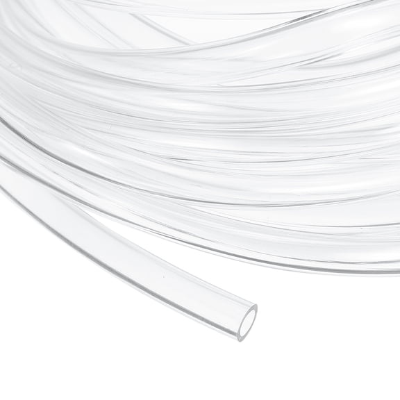 Uxcell Clear Tubing, 5mm ID x 7mm OD - 15ft Tube Lightweight Vinyl Hose, Transparent Flexible Plastic Water Tubing for Air Oil Water Transfer Aquarium Irrigation