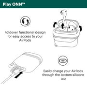 onn. AirPods 2nd Generation Water Resistant Case with Carabiner, Easily Charge and Access, 3 inch