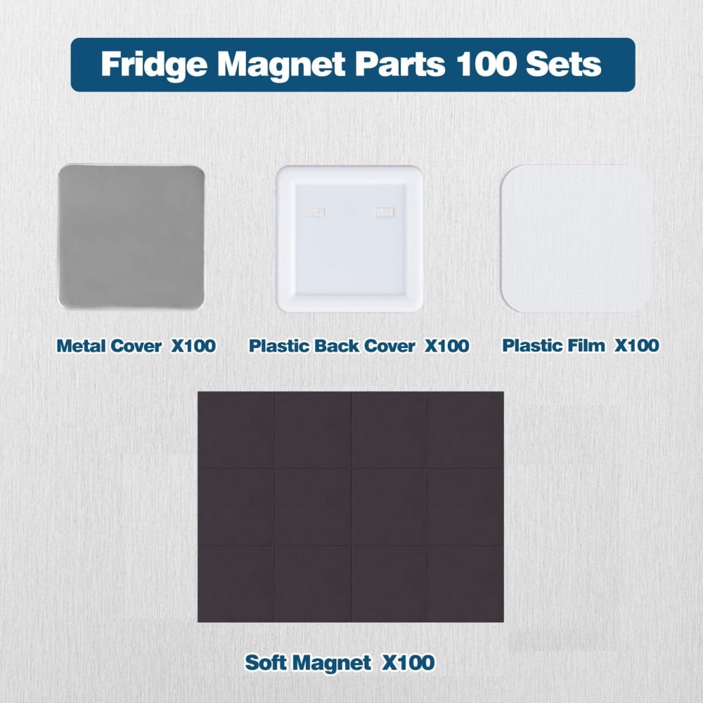 2"X2" Square Photo Badge Magnet Maker Machine, Magnet Making Machine with Paper Cutter - Create Custom Magnets & Badges Easily, Includes 100 Pieces Magnetic Sheets