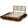 thumbnail image 6 of Bowery Hill Modern 4-Drawer Wood King Size Platform Storage Bed in Ash Walnut, 6 of 12