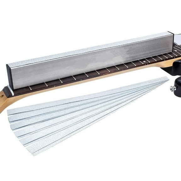 Guitar Neck Fret Beam Leveling Bar Luthier Tools With 6Pcs Sandpaper Aluminum A