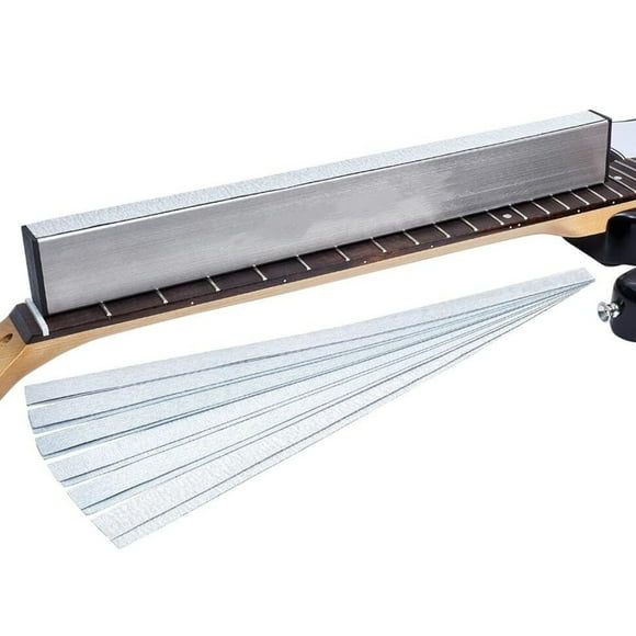 Complete Luthier Tool Set Guitar Neck Fret Leveling Bar With 6-Adhesive Sandpaper Grit Precise Polishing Guitar Supplies