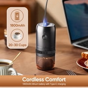 Soulfox Portable Rechargeable Electric Burr Coffee Grinder with 40 Adjustment Grind Settings, Small Mini for Travel,Camping,Home,Espresso,Kitchen,ABS