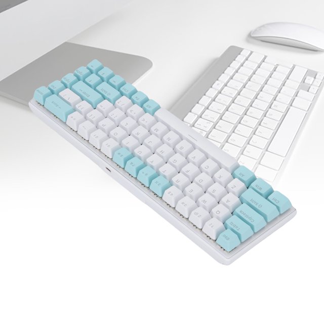 Clavier Mécanique Mécanique 60 % Commutateur Bleu RVB 68 Touches Clavier de Jeu Filaire pour PC Portable