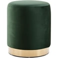 thumbnail image 5 of DAGONHIL Modern Round Velvet Ottoman,Upholstered Make-up Short Foot Stools with Gold Plating Base,Pack of 1,Green, 5 of 6