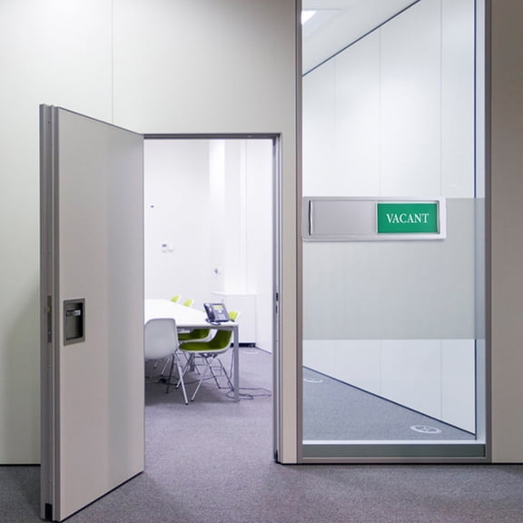 NICEXMAS 2pcs Custom Office Door Signs ABS Silver Magnetic Slider for Office Use