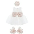 thumbnail image 2 of Robe en Tulle pour Bébé Fille Robe de Concours 3 Pcs Fête Mariage 6-9 Mois, Blanc, 2 of 3