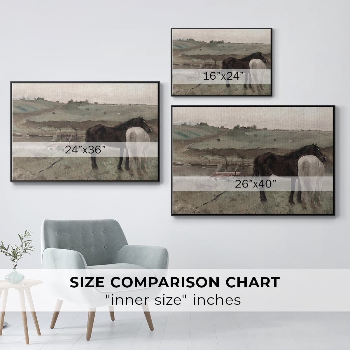 Vintage Animal Print-XV By Wexford Home Framed in Black Wood Gallery Wrapped Canvas 27 in. x 41 in.
