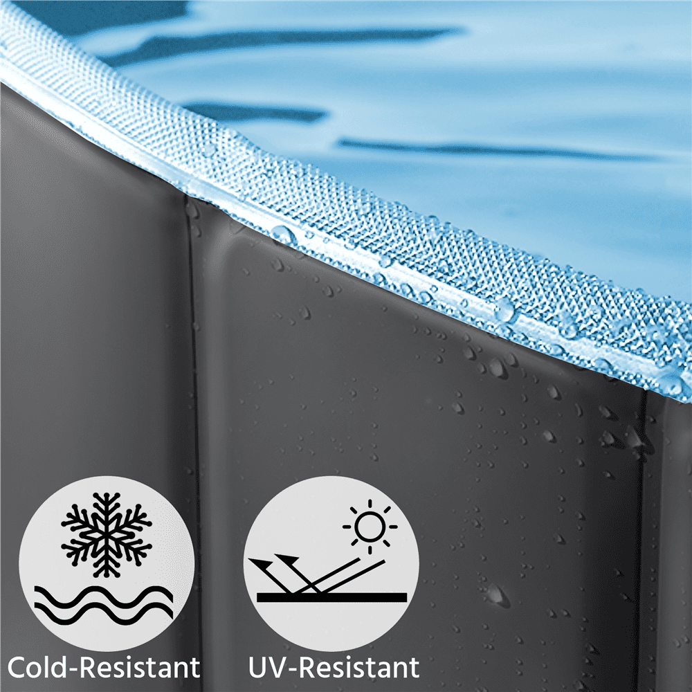 Yaheetech 71'' Pet Pool Dogs Swimming Pool Wash Tub for Dogs/Cats, Black, XXXL