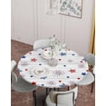 thumbnail image 3 of Round Fitted Tablecloth with Elastic Edge Patriotic Star on Wood Board Table Cloth for 45"-52" Circle Tables,Waterproof Oil-Proof Table Cover for Outdoor Picnic Party Events,Independence Day USA Flag, 3 of 6