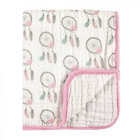 UPC: 0660168516180 | Hudson Baby Infant Girl Muslin Tranquility Quilt Blanket Dream Catcher One Size