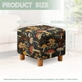 thumbnail image 3 of SCRAWLGOD Mushroom Floral Print Black Stretch Ottoman Cover Square Ottoman Slipcovers for Foot Stool & Folding Storage Furniture Soft Form Fit with Elastic Bottom for Pets, 3 of 7
